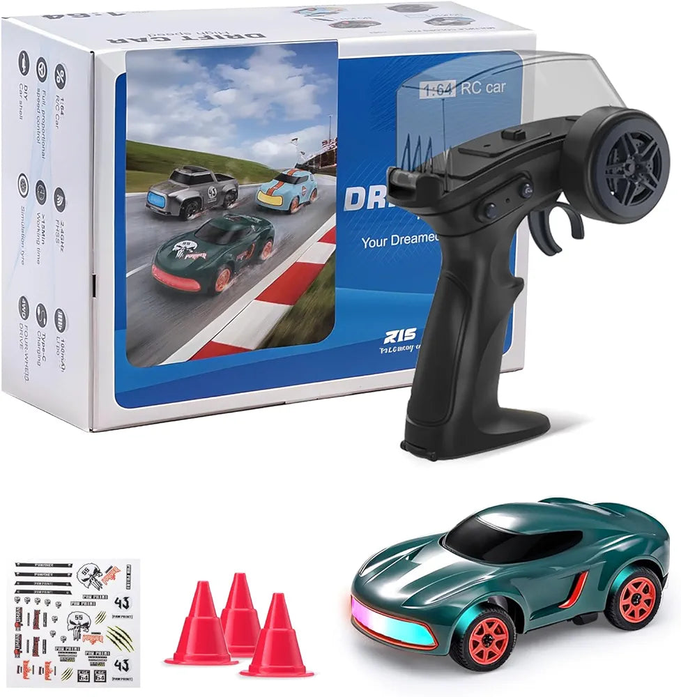 Mini Drift rc cars remote control car in green with racing features for ages 6 and up by Sam's Toy World