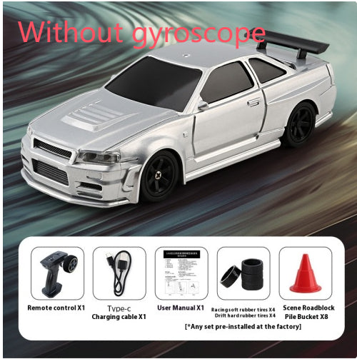 Silver Four-wheel Drift Car Indoor Endurance Mini RC Remote Control Car for ages 8 and up from Sam's Toy World