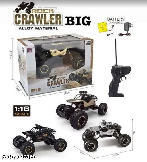 Monster Truck Rock Crawler Car in black and yellow with remote control for ages six and up from Sam's Toy World