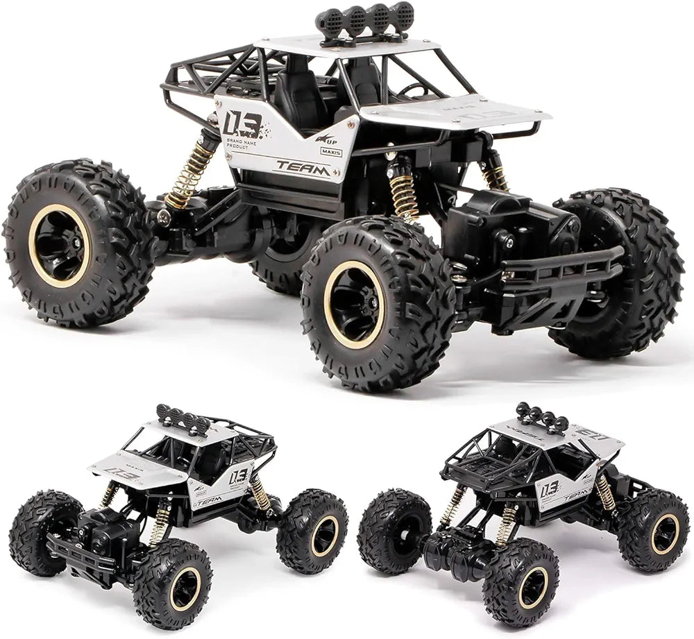 Black monster truck Rock Crawler Car with powerful tires for ages 6 and up, from Sam's Toy World