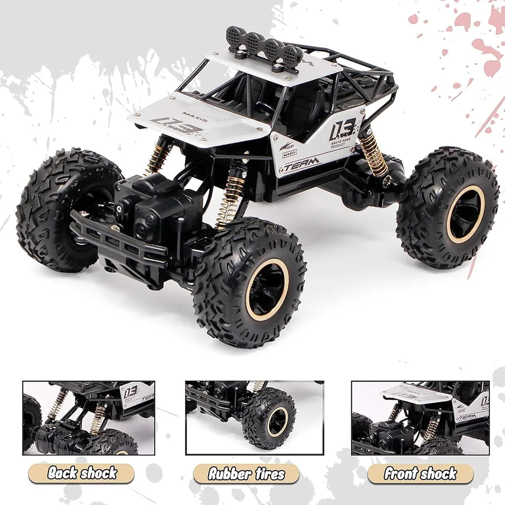 Monster Truck Rock Crawler Car in black with rubber tires for ages 6 and up from Sam's Toy World