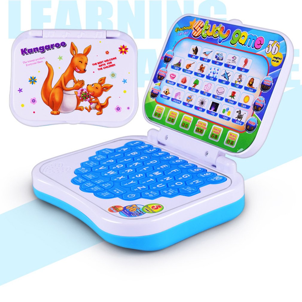 Montessori educational toy laptop for kids with blue color and interactive games for ages 3 and up from Sam's Toy World