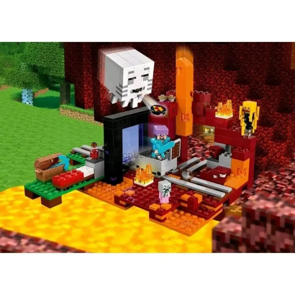 Colorful building blocks set featuring a nether world portal in Ahmedabad, ideal for imaginative play and creativity