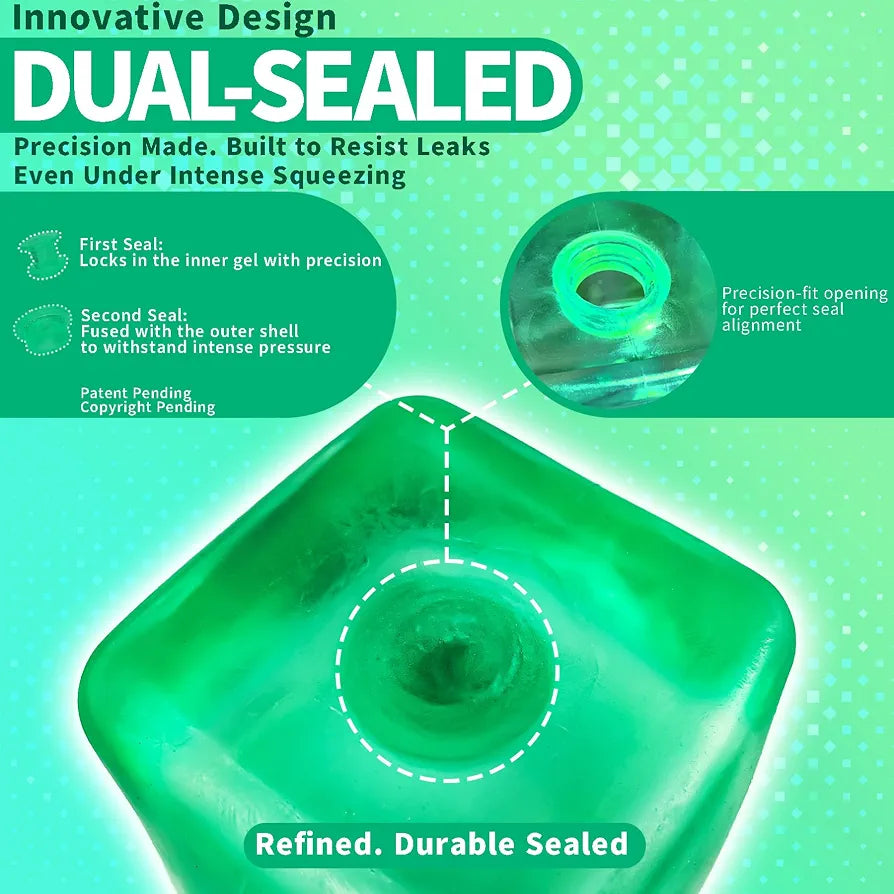 Nee Doh Nice Cube in Green with Dual-Sealed Design for kids, available at Sam's Toy World, Ahmedabad, Gujarat.