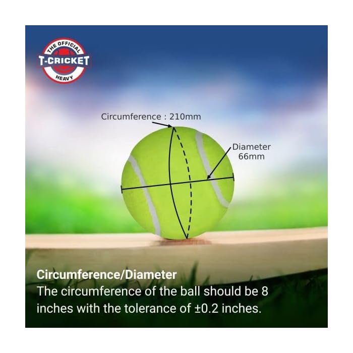 Nivia cricket tennis balls for kids In Ahmedabad online India yellow ball on bat showing diameter 66mm and circumference 210mm