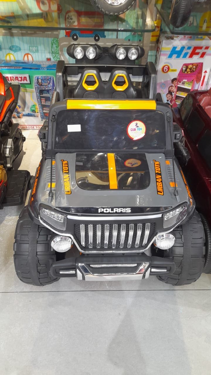 Black kids electric car with high weight limit make in Ahmedabad by samstoy.in designed as a ride on toy
