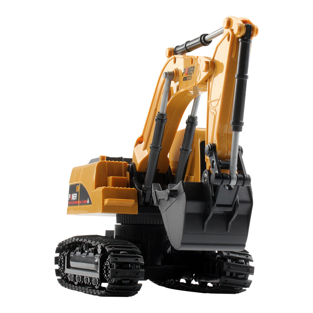 Yellow electric remote control excavator for kids aged 6 and up from Sam's Toy World