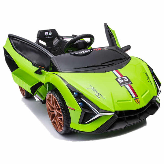 Lime green ride on sports car with scissor doors steering wheel and remote control children's electric toy car best price Gujarat