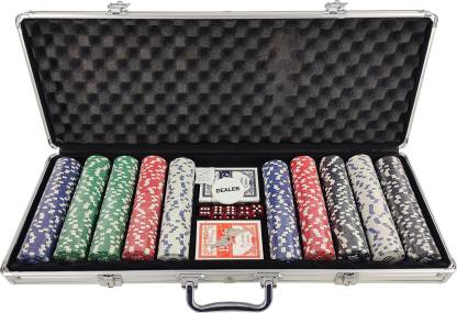 Professional Casino Poker Set complete Blackjek chip set bag with colorful poker chips in metal case