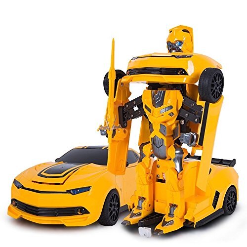 Sam's Toy World RC Cars Remote Control Car in Yellow, Transforming Robot Action for Kids Ages 6 and Up