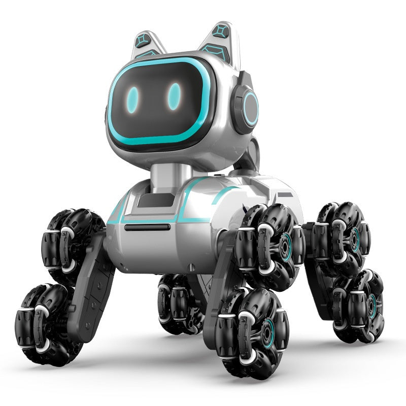 Sam's Toy World Rc pet robot dog remote control rc car in silver with interactive features for ages 5 and up