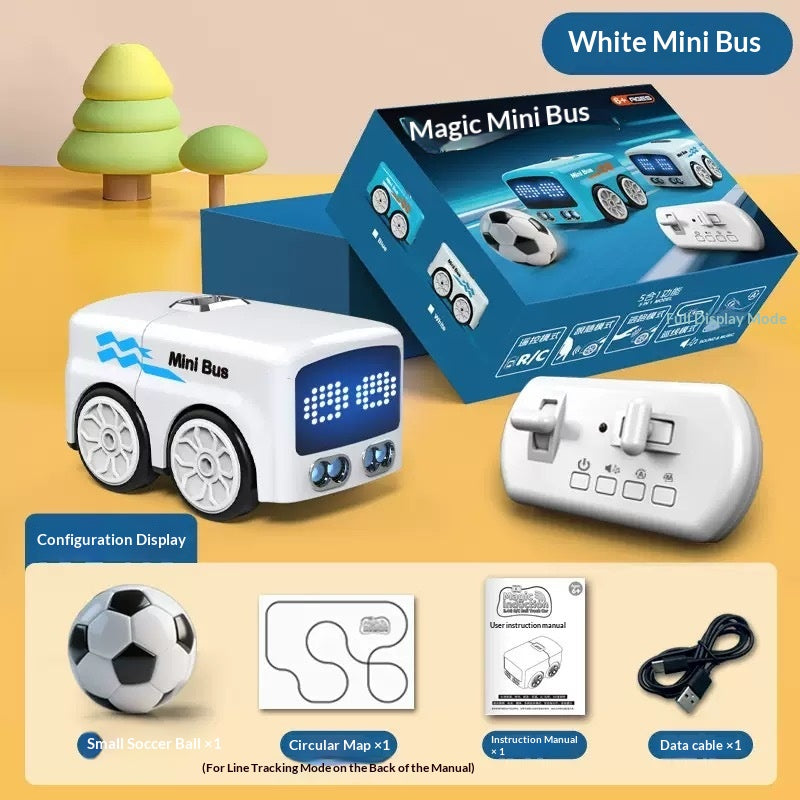 White Mini Bus rc toy story car follow me remote control sensor car for kids by Sam's Toy World