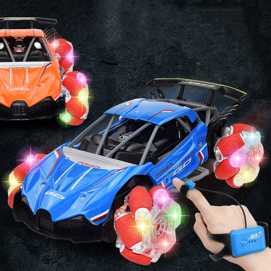 Remote control 360 degree rotation drift high car Sam's Ahmedabad in blue and orange colors for ages 6 and up from Sam's Toy World