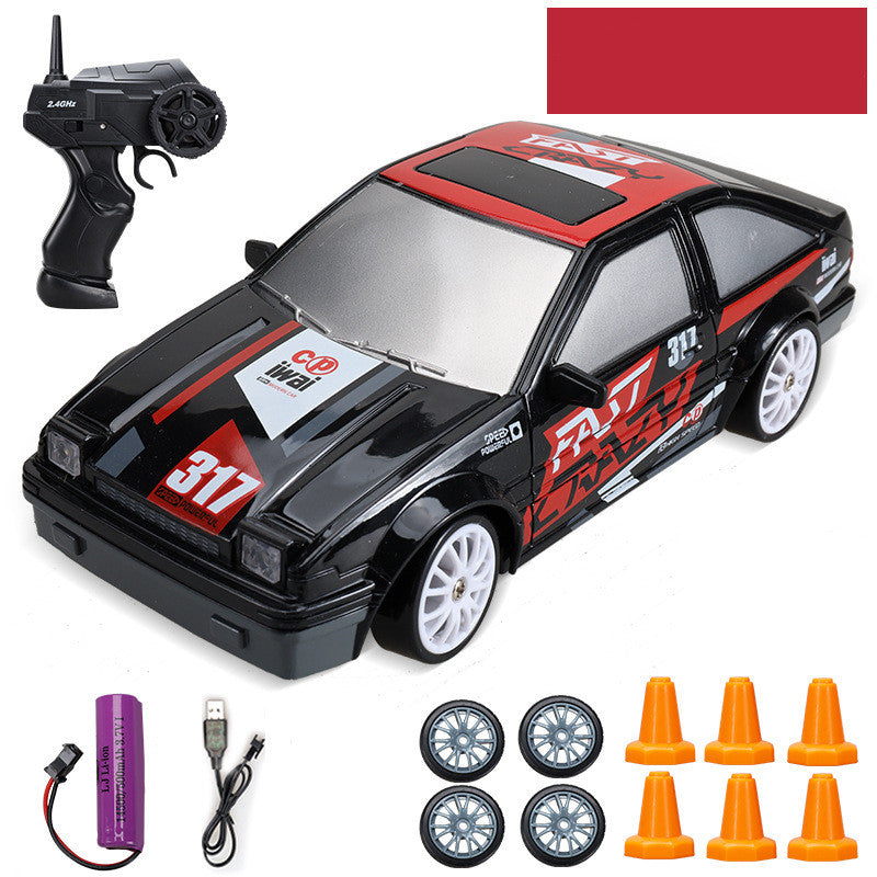 Remote control car Ahmedabad in black with racing design and remote, suitable for ages 6+, from Sam's Toy World