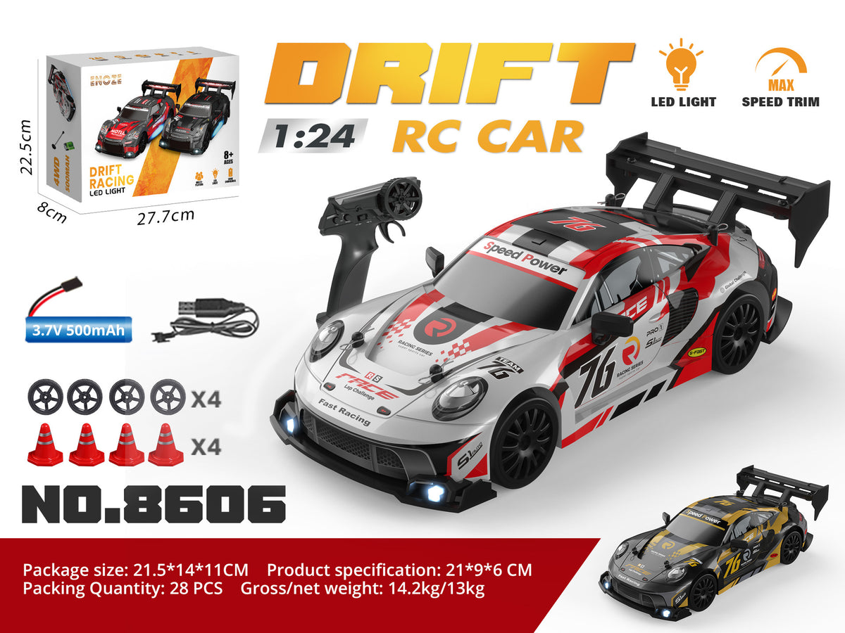 Remote control car with remote BMW M4, sleek design, front view, for kids and racing enthusiasts