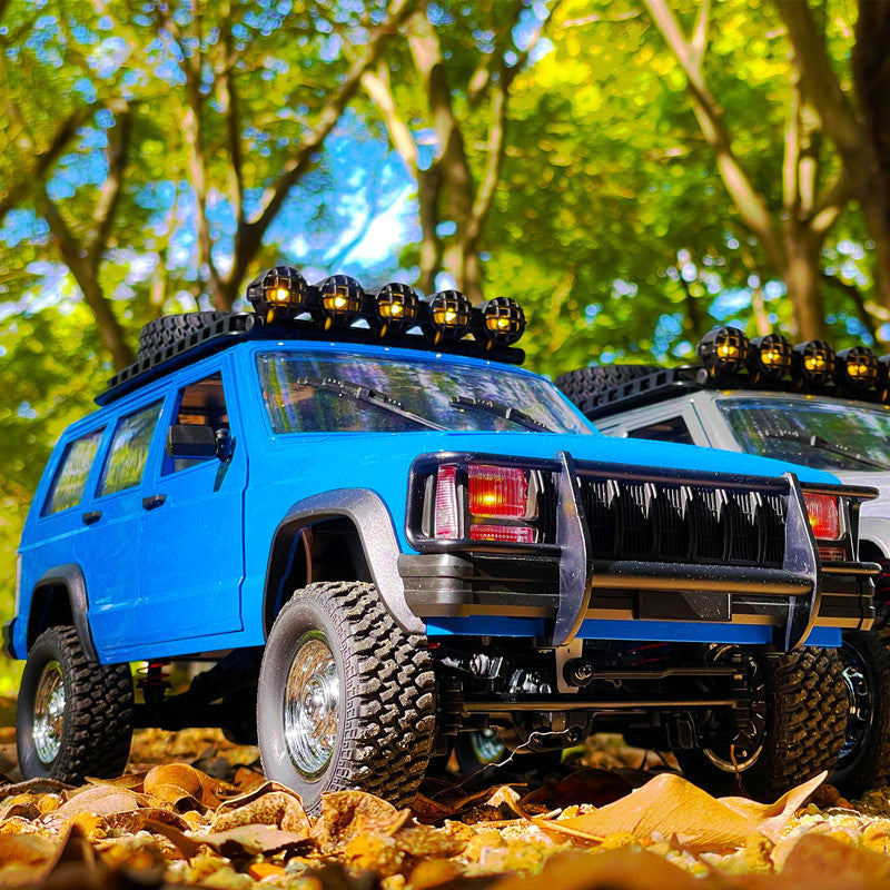 Blue remote control car with remote, ideal for outdoor adventures, from Sam's Toy World
