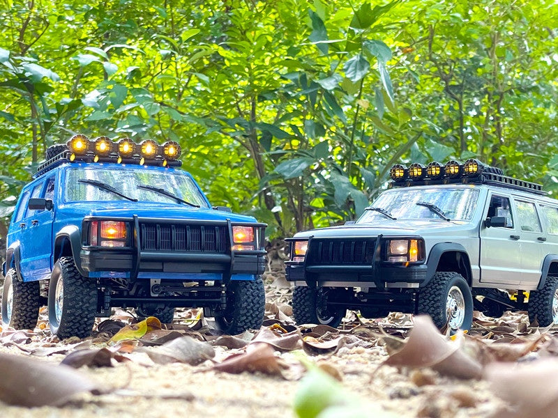 Remote control car with remote in blue and gray, perfect for outdoor adventures, from Sam's Toy World