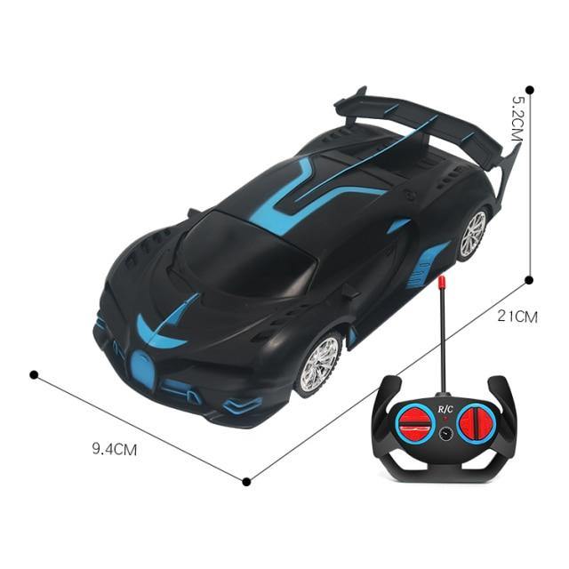 Black and blue remote control toy car 4wd with sleek design, top view, perfect for kids and racing enthusiasts