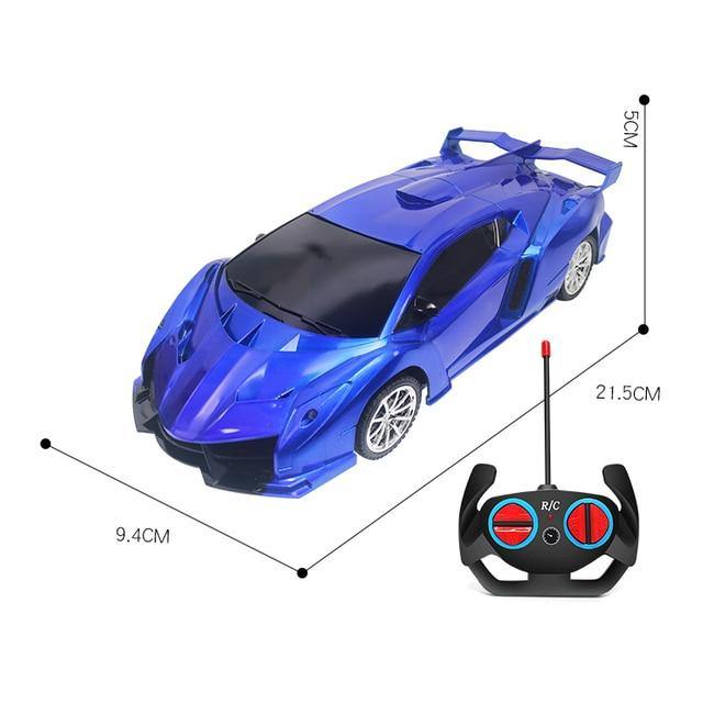 Blue remote control toy car 4wd with sleek design and included remote, perfect for kids and outdoor play