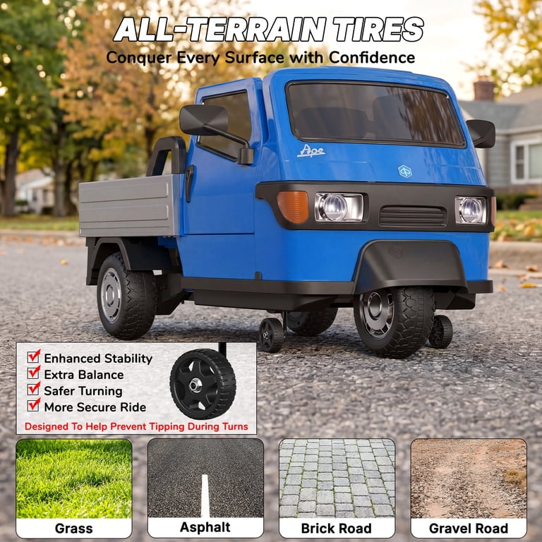 Ride on kids tempo in blue with all-terrain tires for ages 3-7 by Sam's Toy World
