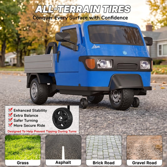 Ride on kids tempo in blue with all-terrain tires for ages 3-7 by Sam's Toy World