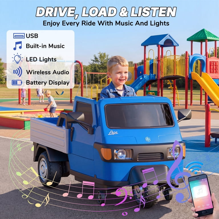 Sam's Toy World Ride on kids tempo electric Auto in blue with music and lights for ages 3-6 in Ahmedabad