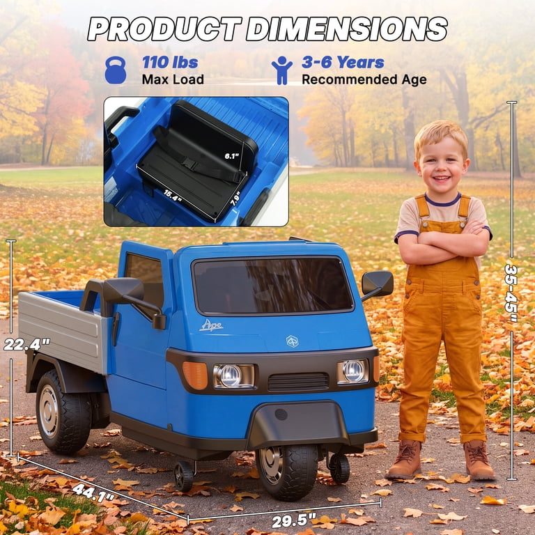 Ride on kids tempo in blue with sturdy design, ideal for ages 3-6, available at Sam's Toy World