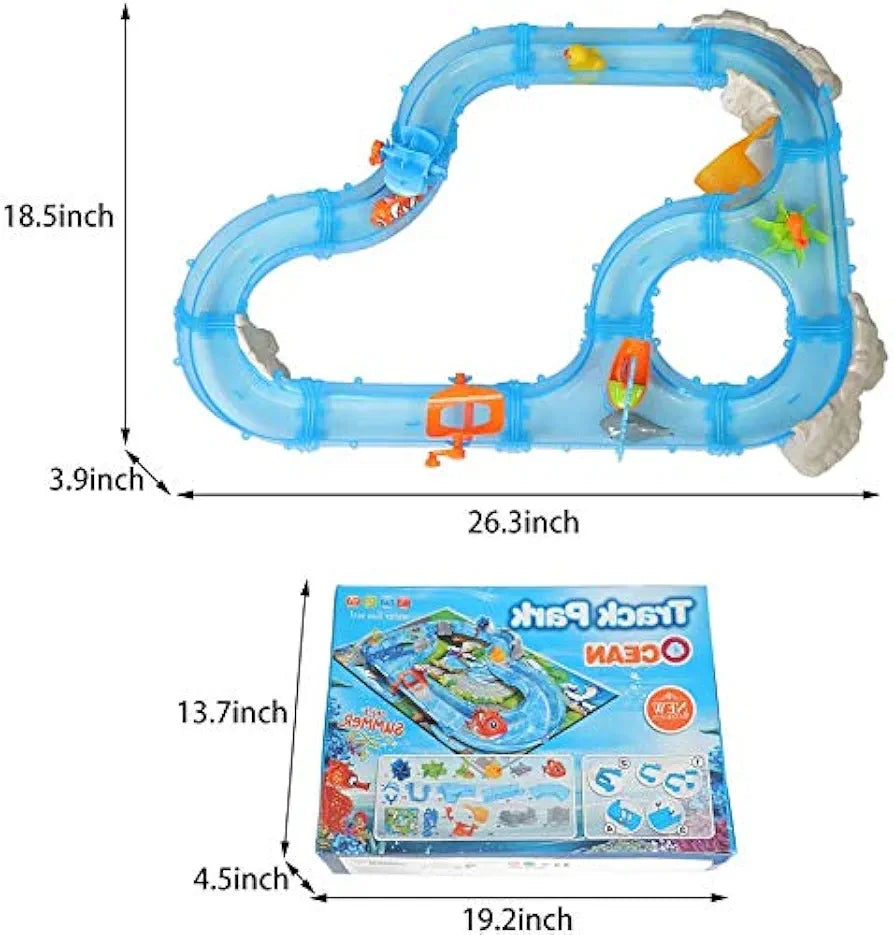 Buy COLOR TREE Toddler Bath Toys, Fun Fishing Games, Bathtub Toy, Summer Water Toy, 69 Piece Fun Toys, Ocean Track for Babies and Toddlers |Sams toy world Sam's Toy World  Sams toy world shop in Ahmedabad Gujarat 