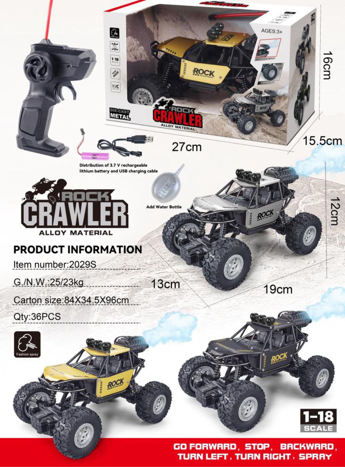 Rock Crawler SPRAY Offroad Car | Die Cast Metal | Cool Lightings