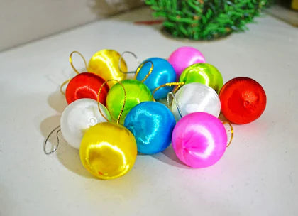 Buy Multicolor Hanging Balls Christmas Tree Ornaments 12 Piece | sams toy world Sam's Toy World  Sams toy world shop in Ahmedabad Gujarat 