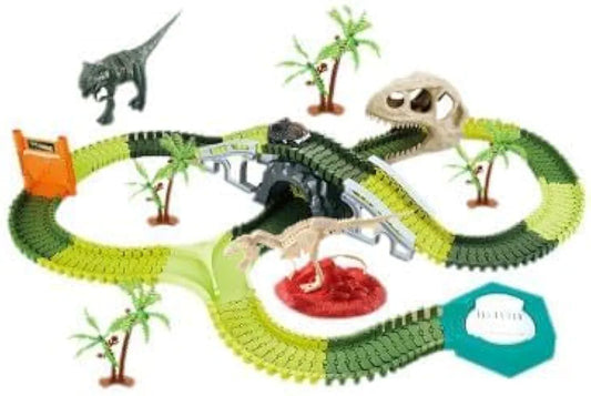Buy Dinosaur Race Track Toy Set Flexible Track Playset Different Way to Build Your Own Track Set with Glow at Dark Road Race Flexible Assembly Track System for Kids (110Pcs) Sam's Toy World  Sams toy world shop in Ahmedabad Gujarat 