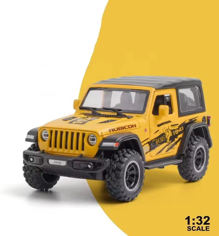 Buy Metal Pull Back Die-cast Car Model with Sound Light Mini Auto Toy for Kids Metal Model Toy Car with Sound and Light [New Model] (1:32 Scale New Wrangler Rubicon-Yellow) | sams toy world Sam's Toy World  Sams toy world shop in Ahmedabad Gujarat 