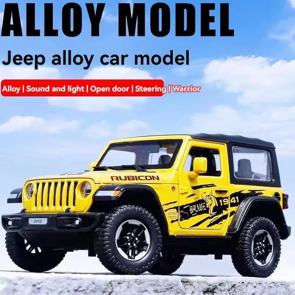 Buy Metal Pull Back Die-cast Car Model with Sound Light Mini Auto Toy for Kids Metal Model Toy Car with Sound and Light [New Model] (1:32 Scale New Wrangler Rubicon-Yellow) | sams toy world Sam's Toy World  Sams toy world shop in Ahmedabad Gujarat 
