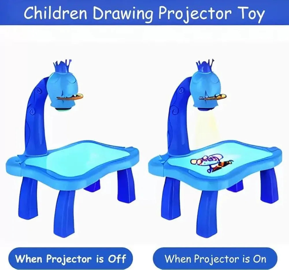 Buy Drawing Projector Painting Desk Table with 3 Patterns -12 Colorful Water Pens with Table Lamp for Better Creativity and Education for Kids (Blue) Sam's Toy World  Sams toy world shop in Ahmedabad Gujarat 