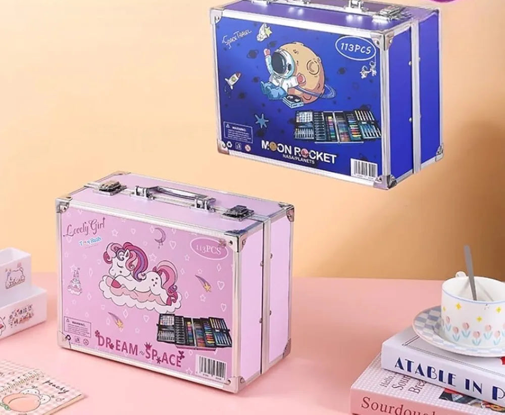 Buy Art Kit For Kids Aluminim Case Box With Drawing Book,Crayons, Oil Pastels, Colored Pencil And 133Pcs Art Set,Gift For Boys and Girls Sam's Toy World  Sams toy world shop in Ahmedabad Gujarat 