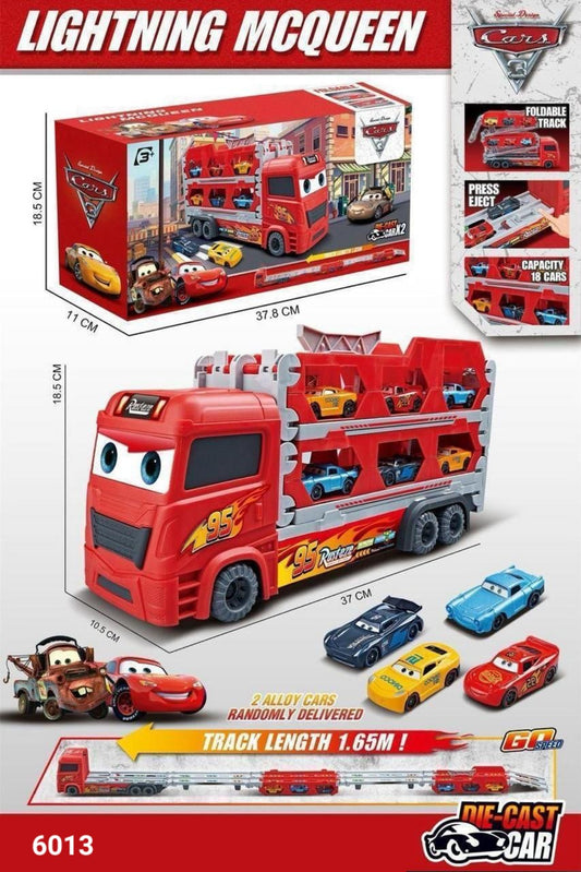 Buy Transport Truck Toy Suit with 4 Metal Cars, with Double Track, Pop-up Function, Foldable Storage | sams toy world Sam's Toy World  Sams toy world shop in Ahmedabad Gujarat 