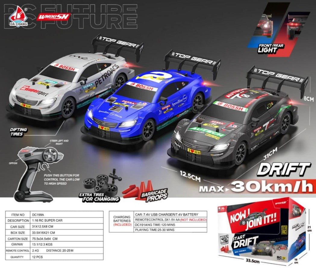 Buy RC Drift Car, 40KM/H 4WD 2.4GHz Remote Control Cars with LED Light, Racing and 4 Drifting Wheels, 1 Rechargeable Batteries, samstoy.in Sams toy world shop in Ahmedabad Gujarat 