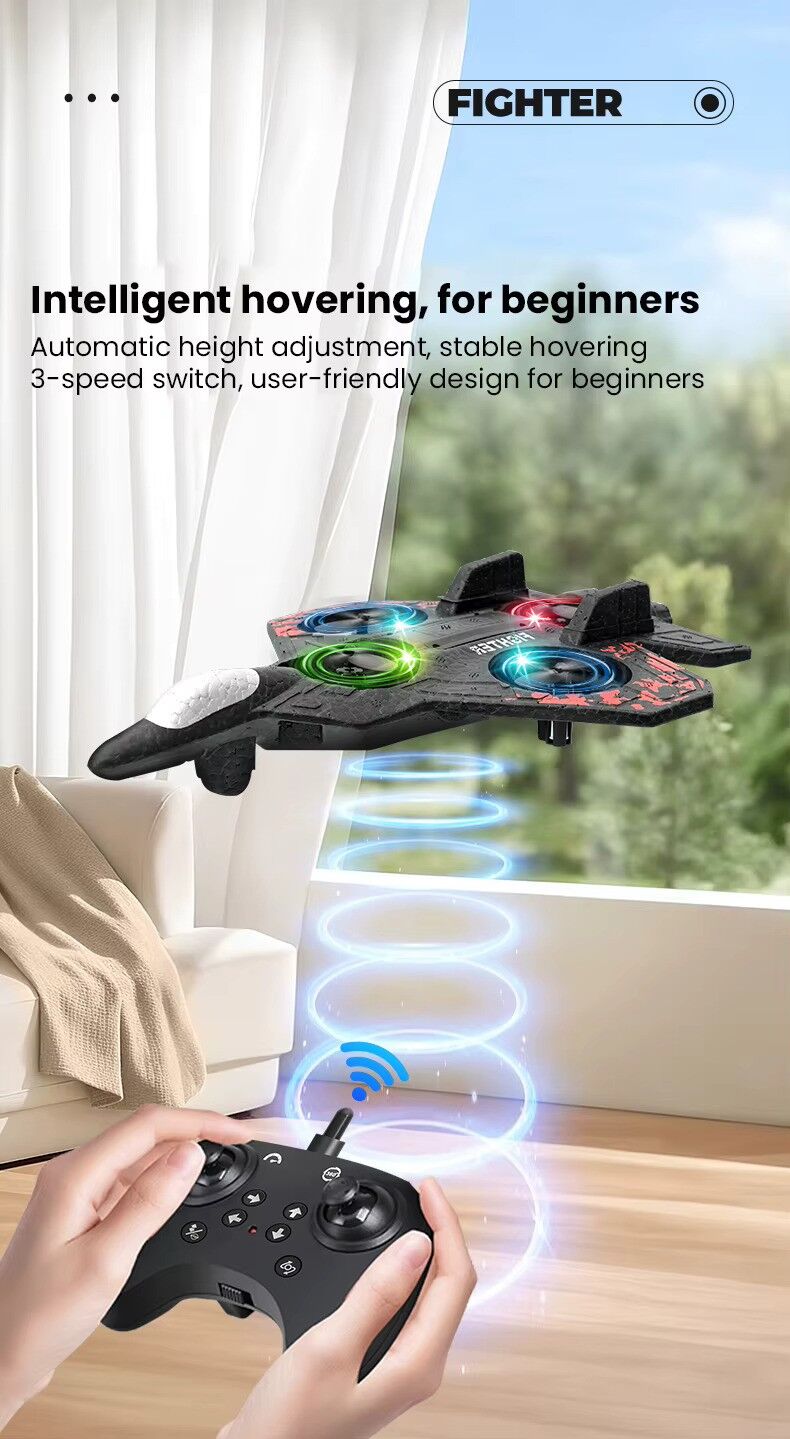 Buy Rc Remote Drone Glider Flying Toy With Light Jet Airplane 2.4G EPP Stunt kids Remote Control Foam Fighter Plane samstoy.in Sams toy world shop in Ahmedabad Gujarat 