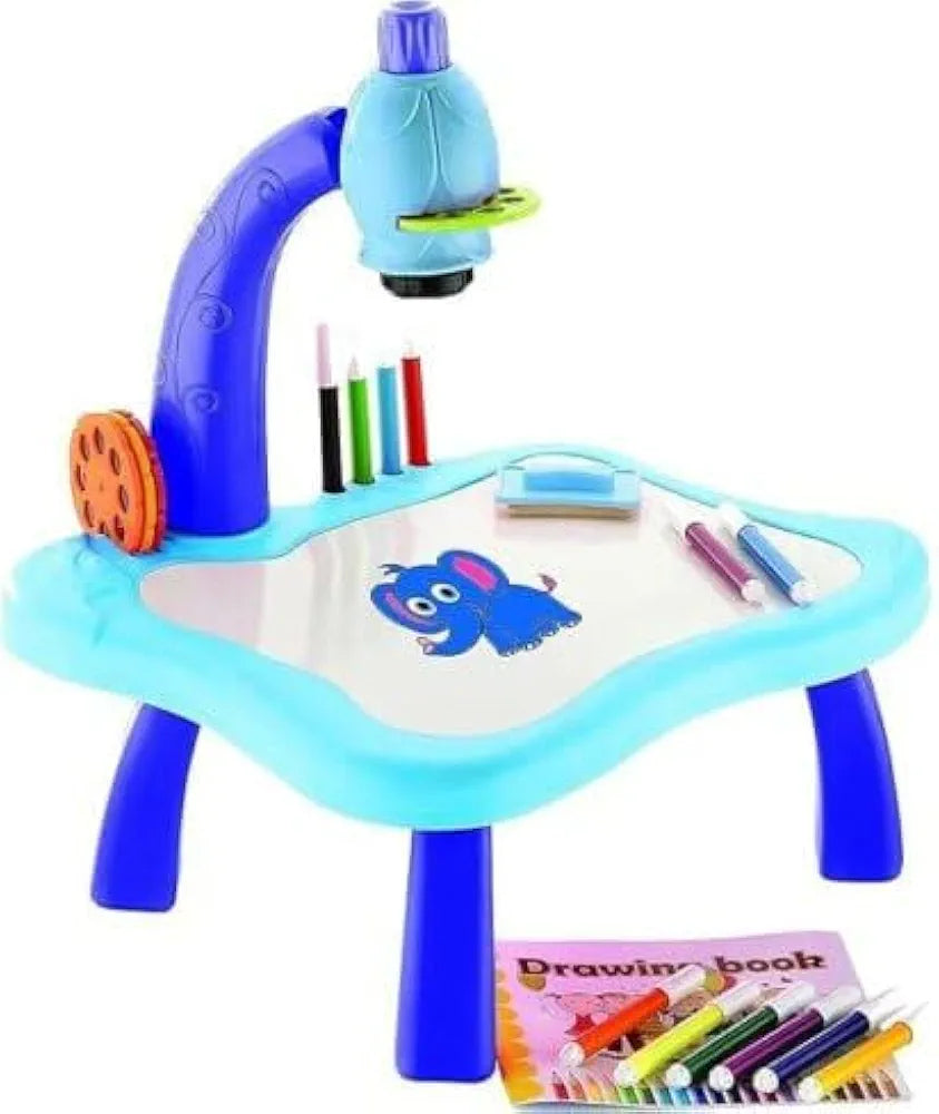 Buy Drawing Projector Painting Desk Table with 3 Patterns -12 Colorful Water Pens with Table Lamp for Better Creativity and Education for Kids (Blue) Sam's Toy World  Sams toy world shop in Ahmedabad Gujarat 