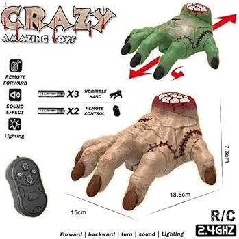 Buy Worlds Crazy Remote Control Crawling Hand Toy – 2.4GHz Realistic Horror Hand with Light & Sound Effects, Scary Prank Toy for Halloween Party, Kids & Adults Fun  | sams toy world Sam's Toy World  Sams toy world shop in Ahmedabad Gujarat 