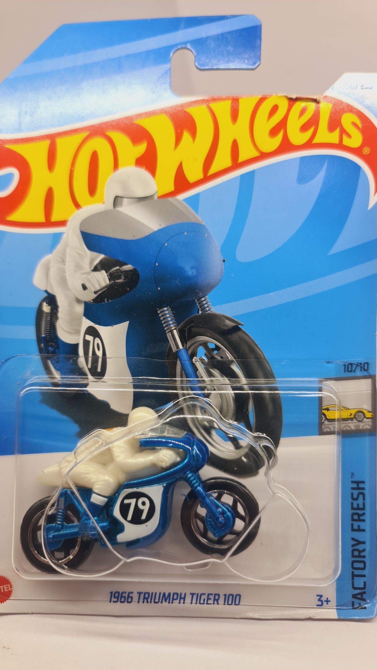 Hot Wheels 1966 Triumph Tiger 100 Blue Bike #190 Mainline 2024 Case Q (In-Stock) New at Sam's Toy World shop