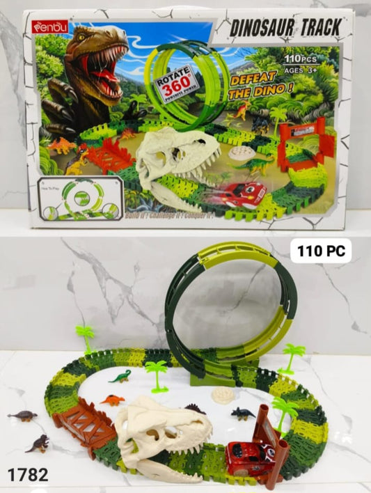 Buy Dinosaur Race Track Toy Set Flexible Track Playset Different Way to Build Your Own Track Set with Glow at Dark Road Race Flexible Assembly Track System for Kids (110Pcs) Sam's Toy World  Sams toy world shop in Ahmedabad Gujarat 