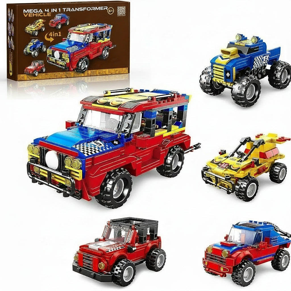 Buy Vehicle Building Blocks, STEM Toys, 4 in 1 Off-Road Adventure Car Construction Toy Set, Building Kit | for Kids | sams toy world Sam's Toy World  Sams toy world shop in Ahmedabad Gujarat 