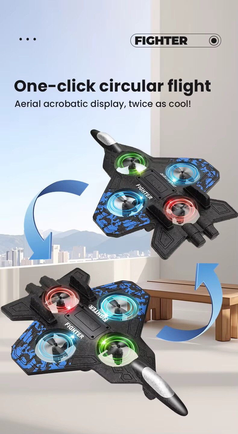 Buy Rc Remote Drone Glider Flying Toy With Light Jet Airplane 2.4G EPP Stunt kids Remote Control Foam Fighter Plane samstoy.in Sams toy world shop in Ahmedabad Gujarat 