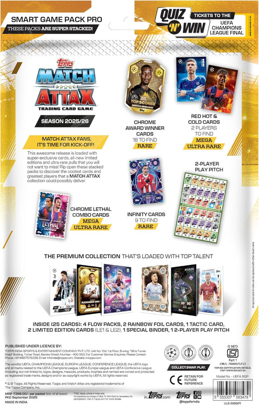 Buy Topps Match Attax Season 2026 Smart Game Pack Pro
Rs. 399 | Sams Toy Ahmedabad Gujarat TOPPS Sams toy world shop in Ahmedabad Gujarat 