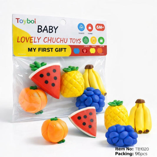 Baby - Colorful Fruits Shaped Squeezable Bathtub Bathing Toys for New Born - Multi Color | Sam's toy world
