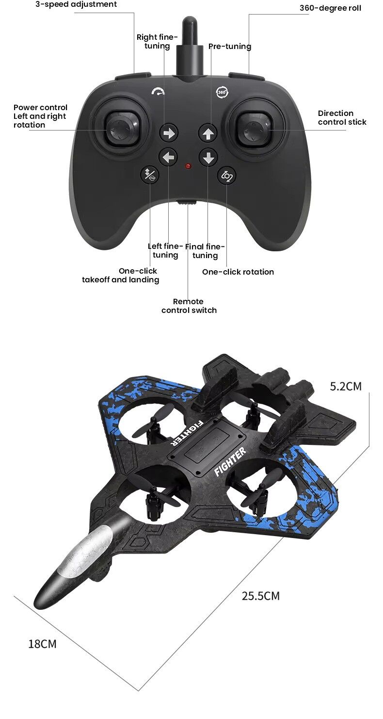 Buy Rc Remote Drone Glider Flying Toy With Light Jet Airplane 2.4G EPP Stunt kids Remote Control Foam Fighter Plane samstoy.in Sams toy world shop in Ahmedabad Gujarat 