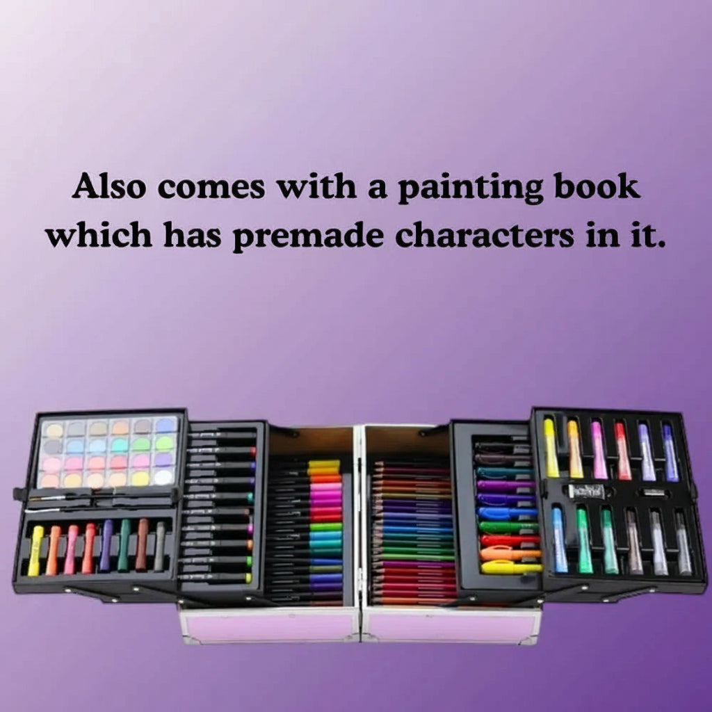 Buy Art Kit For Kids Aluminim Case Box With Drawing Book,Crayons, Oil Pastels, Colored Pencil And 133Pcs Art Set,Gift For Boys and Girls Sam's Toy World  Sams toy world shop in Ahmedabad Gujarat 