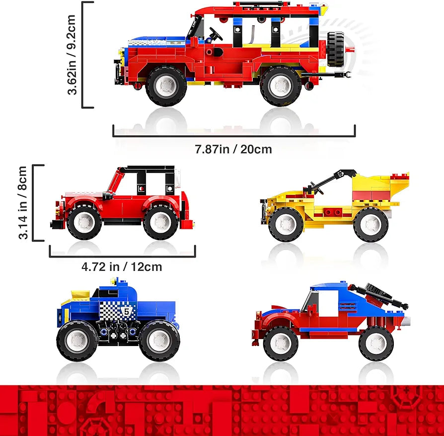 Buy Vehicle Building Blocks, STEM Toys, 4 in 1 Off-Road Adventure Car Construction Toy Set, Building Kit | for Kids | sams toy world Sam's Toy World  Sams toy world shop in Ahmedabad Gujarat 