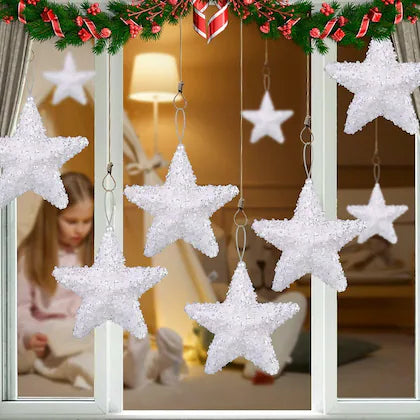 Buy Five-Pointed Star Christmas Ornaments,4pc Set Christmas Decorations for Trees Hanging Ornaments, Wedding Party Holiday Decorations White | sams toy world Sam's Toy World  Sams toy world shop in Ahmedabad Gujarat 
